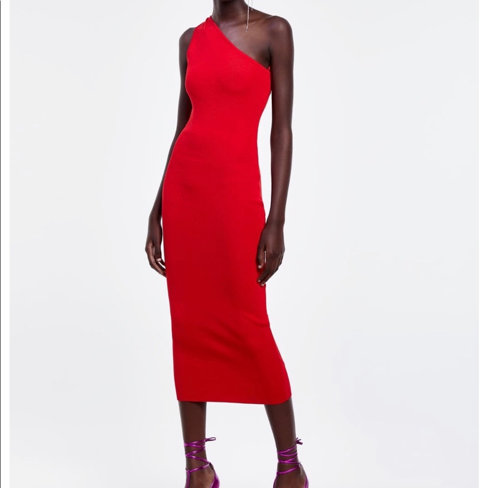 Zara one shoulder dress